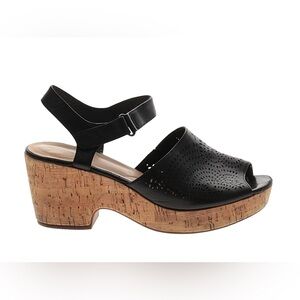 Clarks Maritsa Nila Laser Cut Cork Wedge Sandal Cork wedges